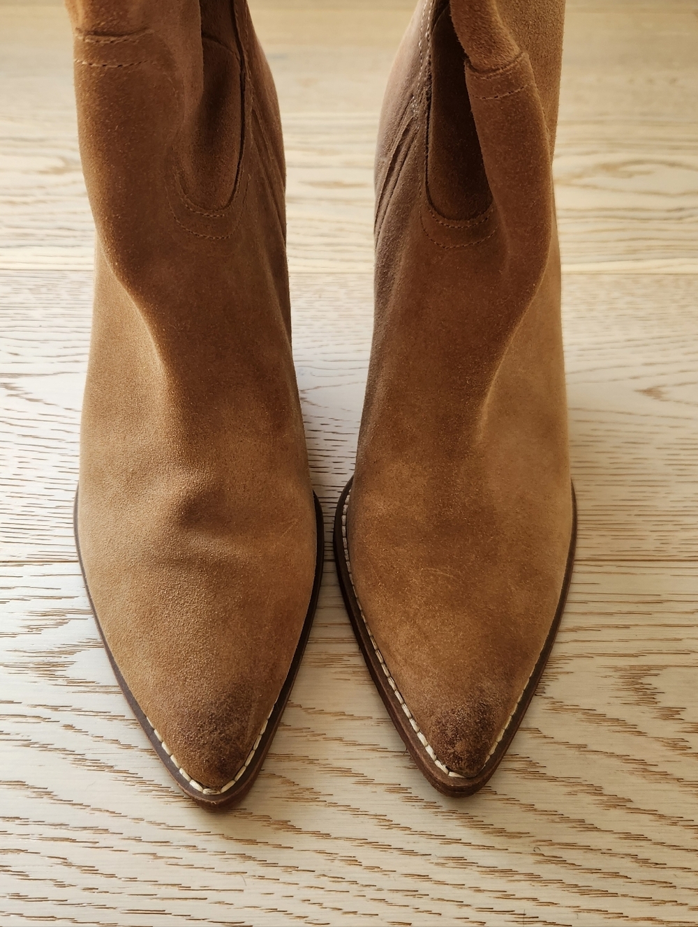 Sam Edelman Indigo Western Knee High Boots Size 9.5 Golden Caramel Brown - Picture 15 of 16